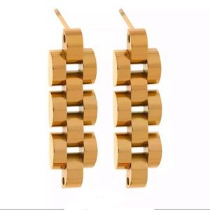 18K GOLD PLATED VINTAGE INSPIRED WATCH CHAIN OMEGA EARRINGS CLASSIC MINIMALIST
